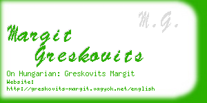 margit greskovits business card